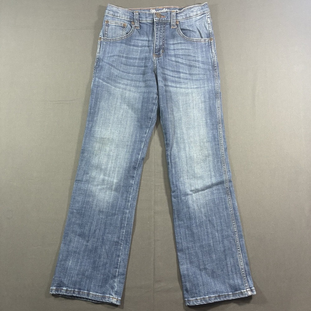 Wrangler Retro Jeans Womens 14 Relaxed Bootcut Blue Stretch Denim Western 28x28